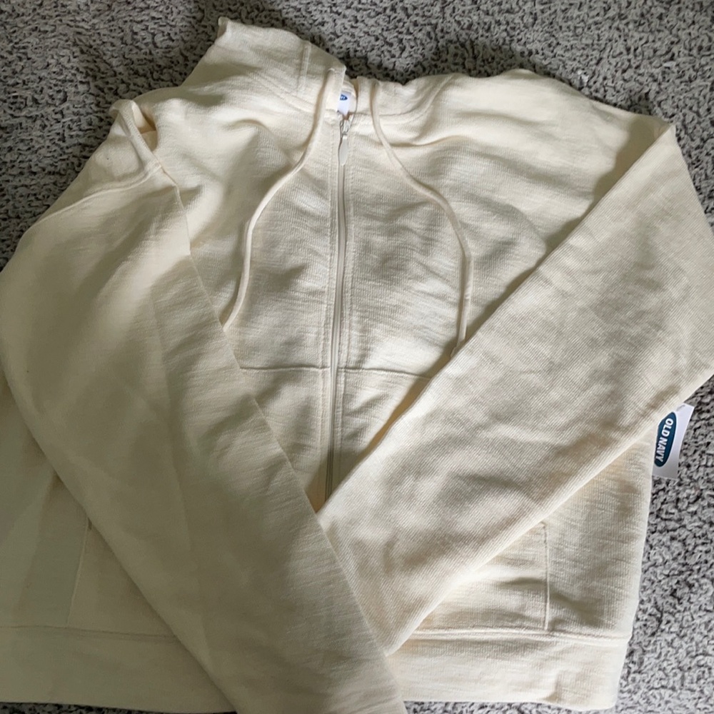 Creme color zip up hoodie